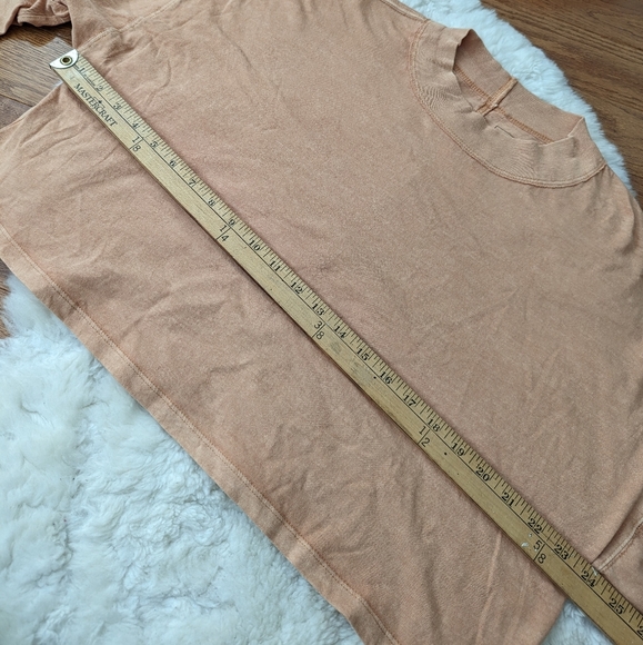 Free People we the free cotton long sleeve T-shirt peach Large - Picture 9 of 11
